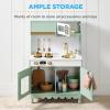 imageBest Choice Products Wooden Pretend Play Cottage Kitchen Kids Toy wStorage Scalloped Edge 5 Accessories Microwave Oven Clicking Knobs  SageCream