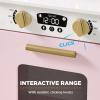 imageBest Choice Products Wooden Pretend Play Cottage Kitchen Kids Toy wStorage Scalloped Edge 5 Accessories Microwave Oven Clicking Knobs  SagePink