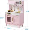 imageBest Choice Products Wooden Pretend Play Cottage Kitchen Kids Toy wStorage Scalloped Edge 5 Accessories Microwave Oven Clicking Knobs  SagePink