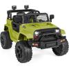 imageBest Choice Products 12V Kids Ride On Truck Car wParent Remote Control Spring Suspension LED Lights AUX Port  GreenGreen