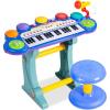 imageBest Choice Products 37Key Kids Electronic Musical Instrument Piano Learning Toy Keyboard wMultiple Sounds Lights Microphone Stool  BlueBlue