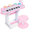 imageBest Choice Products 37Key Kids Electronic Musical Instrument Piano Learning Toy Keyboard wMultiple Sounds Lights Microphone Stool  BlueLight Pink