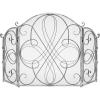 imageBest Choice Products 3Panel 55x33in Solid Wrought Iron SeeThrough Metal Fireplace Screen Spark Guard Safety Protector wDecorative Scroll  CopperPewter