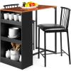imageBest Choice Products 3Piece 36in Wooden Counter Height Dining Table Set for Kitchen Dining Room wStorage Shelves Metal Frame 2 Barstools  EspressoEspresso