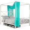 imageBest Choice Products 4Post Queen Size Modern Metal Canopy Bed wMattress Support Builtin Headboard Footboard Classic Customizable Design  WhiteWhite