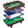imageBest Choice Products 4in1 Multi Game Table Childrens Combination Arcade Set for Home Play Room Rec Room wPool Billiards Air Hockey Foosball and Table TennisDark Wood