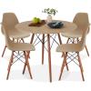 imageBest Choice Products 5Piece Dining Set Compact MidCentury Modern Table ampamp Chair Set for Home Apartment w 4 Chairs Plastic Seats Wooden Legs Metal Frame  BlueOakBeigeWalnut