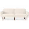imageBest Choice Products 77quot Mid Century Modern Boucle Loveseat Sofa Couch Convertible Sofa Sleeper Bed wReal Wood Removable Armrest  Slate BlueBoucle  Ivory