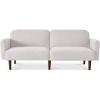 imageBest Choice Products 77quot Mid Century Modern Boucle Loveseat Sofa Couch Convertible Sofa Sleeper Bed wReal Wood Removable Armrest  Slate BlueBoucle  Frost Gray