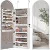 imageBest Choice Products Arch Mirror Jewelry Cabinet Jewelry Storage Organizer Armoire Lockable Wall or Door Mountable FullLength Mirror  SilverSilver