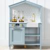 imageBest Choice Products Farmhouse Play Kitchen Toy Wooden Pretend Set for Kids wChalkboard Marble Backdrop Windows Storage Shelves 5 Accessories Included  WhiteOcean