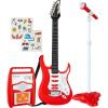 imageBest Choice Products Kids Electric Musical Guitar Play Set Toy Guitar Starter Kit Bundle w 6 Demo Songs Whammy Bar Microphone Amp AUX 2 Sticker Sheets  BlueRed