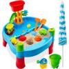 imageBest Choice Products Kids Sand ampamp Water Outdoor Activity Table Childs 2in1 Play Set w 18 Accessories Adjustable Umbrella 120 Capacity