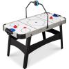 imageBest Choice Products LED 54 Inch Air Hockey Game Table wLightup Scoreboard Powerful Motor AC Outlet Includes 2 Pucks 2 PushersGray