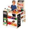 imageBest Choice Products Pretend Play Grocery Store Wooden Supermarket Toy Set for Kids wPlay Food Chalkboard Cash Register Working Conveyor  RedNatural
