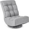 imageBest Choice Products Reclining Folding Floor Gaming Chair for Home Office Lounging Reading w 360Degree Swivel 4 Adjustable Positions Tufted Cushions  BlackGrey