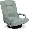 imageBest Choice Products Swivel Gaming Chair 360 Degree Multipurpose Floor Chair Rocker for TV Reading Playing Video Games wLumbar Support Armrest Handles Adjustable Foldable Backrest  BlackBlueSage Green