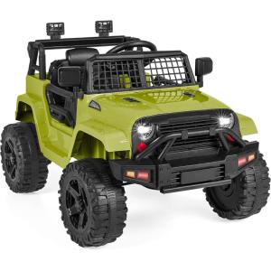 imageBest Choice Products 12V Kids Ride On Truck Car wParent Remote Control Spring Suspension LED Lights AUX Port  GreenGreen