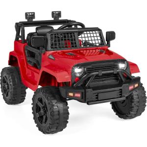 imageBest Choice Products 12V Kids Ride On Truck Car wParent Remote Control Spring Suspension LED Lights AUX Port  GreenRed