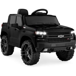 imageBest Choice Products 12V Licensed Chevrolet Silverado Ride On Truck Electric Car Toy wParent Remote Control Truck Bed Storage Bluetooth Speaker LED Lights 25 MPH Max Speed  PinkBlack