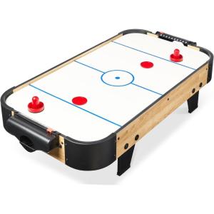 imageBest Choice Products 40in Portable Tabletop Air Hockey Arcade Table for Game Room w 100V Motor Electric Fan 2 Strikers 2 PucksNatural
