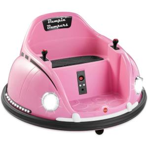 imageBest Choice Products 6V Electric Kids Ride On Bumpin Bumper Car 156 Years Old Parent Remote Control 360 Degree Spin Lights Sounds  RedPink