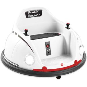 imageBest Choice Products 6V Electric Kids Ride On Bumpin Bumper Car 156 Years Old Parent Remote Control 360 Degree Spin Lights Sounds  RedWhite