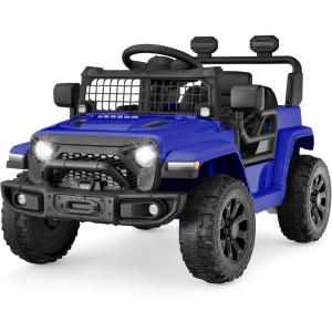 imageBest Choice Products 6V Kids Ride On Toy Mini Truck Electric Play Car wParent Remote Control 4Wheel Suspension LED Lights 2 Speeds Functional Horn 31MPH Max Speed  SandBlue