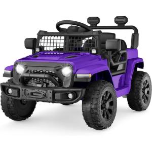 imageBest Choice Products 6V Kids Ride On Toy Mini Truck Electric Play Car wParent Remote Control 4Wheel Suspension LED Lights 2 Speeds Functional Horn 31MPH Max Speed  SandPurple