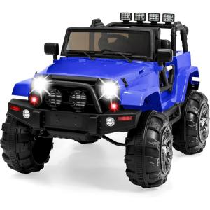 imageBest Choice Products Kids 12V Ride On Truck Battery Powered Toy Car wSpring Suspension Remote Control 3 Speeds LED Lights Bluetooth  BlackBlue