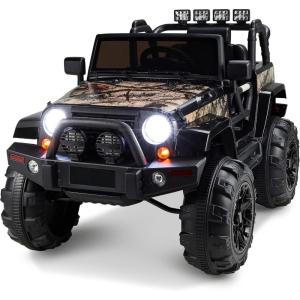 imageBest Choice Products Kids 12V Ride On Truck Battery Powered Toy Car wSpring Suspension Remote Control 3 Speeds LED Lights Bluetooth  BlackCamouflage