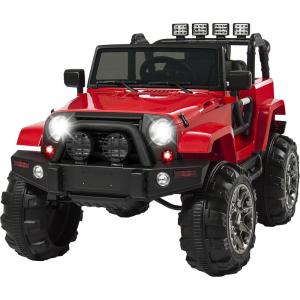 imageBest Choice Products Kids 12V Ride On Truck Battery Powered Toy Car wSpring Suspension Remote Control 3 Speeds LED Lights Bluetooth  BlackRed