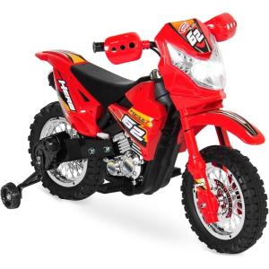 imageBest Choice Products Kids 6V Ride On Motorcycle wTreaded Tires Working Headlights 2mph Top Speed Training Wheels Realistic Sounds Music Battery Charger  GreenRed