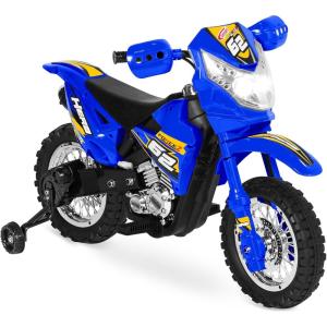 imageBest Choice Products Kids 6V Ride On Motorcycle wTreaded Tires Working Headlights 2mph Top Speed Training Wheels Realistic Sounds Music Battery Charger  GreenBlue