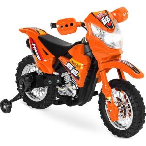 imageBest Choice Products Kids 6V Ride On Motorcycle wTreaded Tires Working Headlights 2mph Top Speed Training Wheels Realistic Sounds Music Battery Charger  GreenOrange