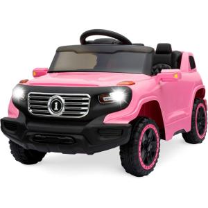 imageBest Choice Products Kids 6V Ride On Truck wParent Remote Control 3 Speeds LED Lights PinkPink