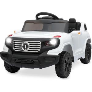 imageBest Choice Products Kids 6V Ride On Truck wParent Remote Control 3 Speeds LED Lights PinkWhite