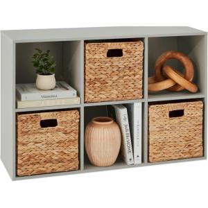 imageBest Choice Products Kids Bookcase 8Cube Storage Organizer 135in Shelf Opening Bookshelf Toy Storage Customizable w 3 Removable Back Panels  SageGrey
