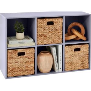 imageBest Choice Products Kids Bookcase 8Cube Storage Organizer 135in Shelf Opening Bookshelf Toy Storage Customizable w 3 Removable Back Panels  SageLavender