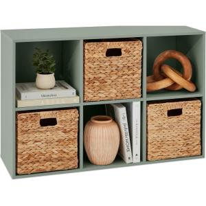 imageBest Choice Products Kids Bookcase 8Cube Storage Organizer 135in Shelf Opening Bookshelf Toy Storage Customizable w 3 Removable Back Panels  SageSage