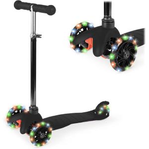 imageBest Choice Products Kids Mini Kick Scooter Toy wLightUp Wheels Height Adjustable TBar Foot Break  BlueBlack