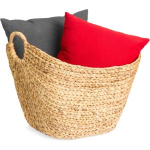 imageBest Choice Products Large Vintage Laundry Basket Multipurpose Hyacinth Storage Basket Handwoven FrenchStyle Organizer Tote for Bedroom Living Room Bathroom wHandles  Natural