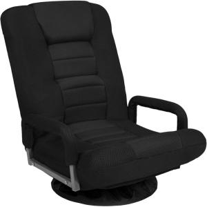 imageBest Choice Products Swivel Gaming Chair 360 Degree Multipurpose Floor Chair Rocker for TV Reading Playing Video Games wLumbar Support Armrest Handles Adjustable Foldable Backrest  BlackBlueBlackBlack