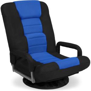 imageBest Choice Products Swivel Gaming Chair 360 Degree Multipurpose Floor Chair Rocker for TV Reading Playing Video Games wLumbar Support Armrest Handles Adjustable Foldable Backrest  BlackBlueBlackBlue