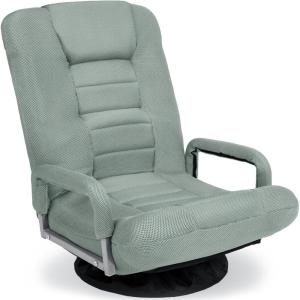 imageBest Choice Products Swivel Gaming Chair 360 Degree Multipurpose Floor Chair Rocker for TV Reading Playing Video Games wLumbar Support Armrest Handles Adjustable Foldable Backrest  BlackBlueSage Green