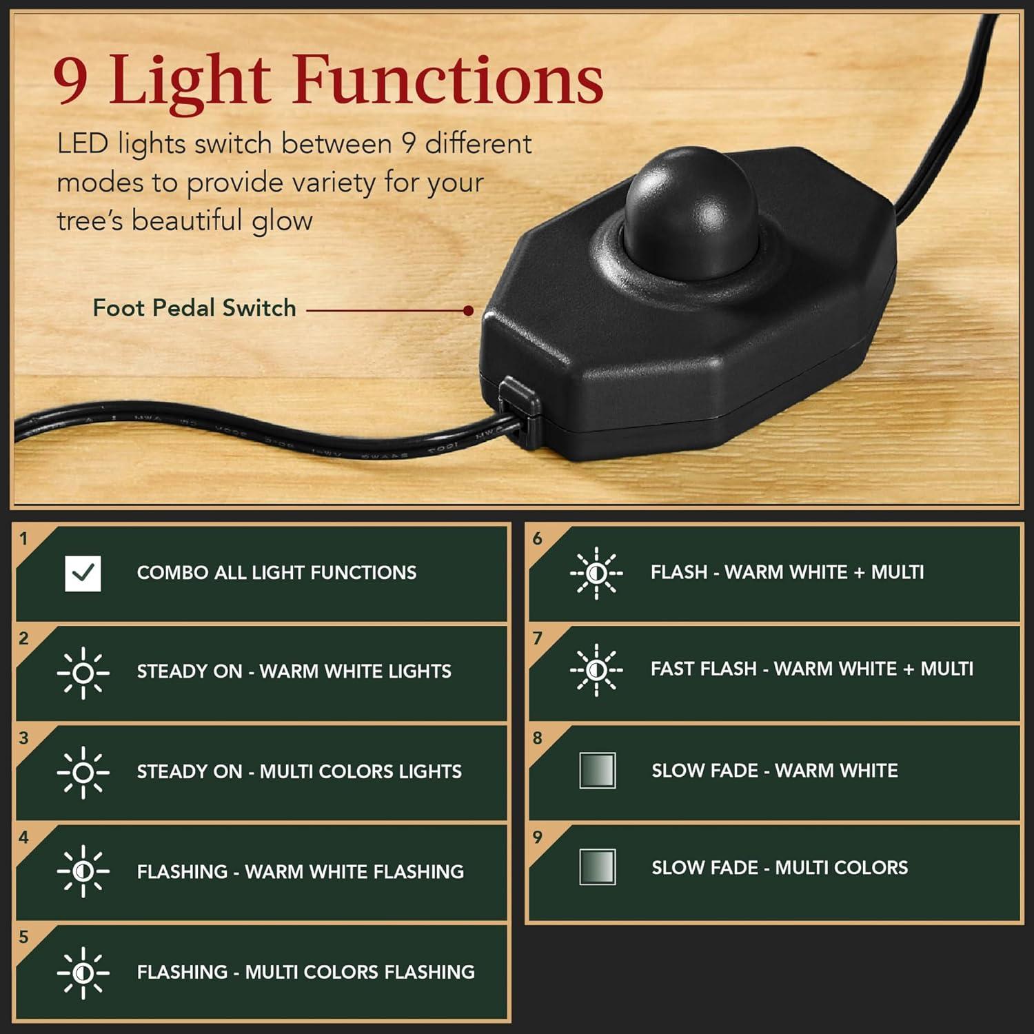 imageBest Choice Products PreLit Sparse Christmas Tree 9ft Artificial Pine Holiday Dcor Aspen Noble Fir w 2in1 White ampamp Multicolor LED LightsBlack