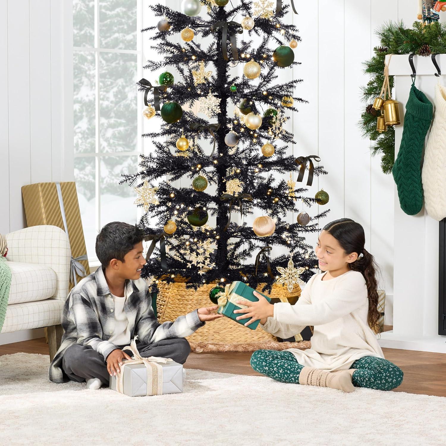 imageBest Choice Products PreLit Sparse Christmas Tree 9ft Artificial Pine Holiday Dcor Aspen Noble Fir w 2in1 White ampamp Multicolor LED LightsBlack
