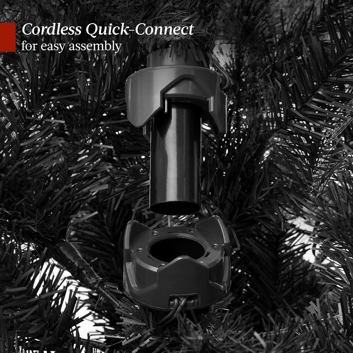 imageBest Choice Products PreLit Sparse Christmas Tree 9ft Artificial Pine Holiday Dcor Aspen Noble Fir w 2in1 White ampamp Multicolor LED LightsBlack