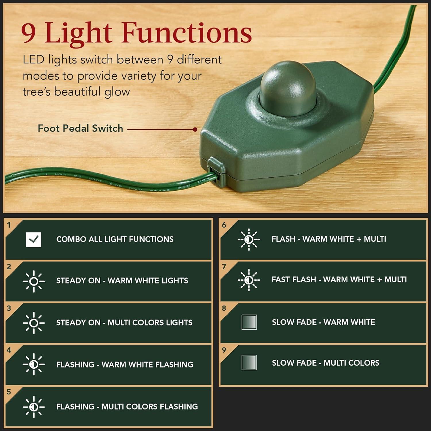 imageBest Choice Products PreLit Sparse Christmas Tree 9ft Artificial Pine Holiday Dcor Aspen Noble Fir w 2in1 White ampamp Multicolor LED LightsGreen