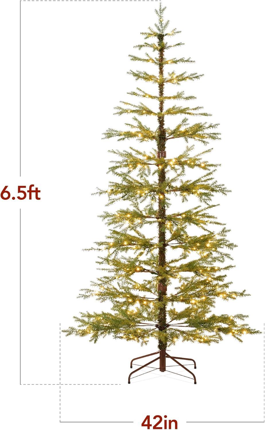 imageBest Choice Products PreLit Sparse Christmas Tree 9ft Artificial Pine Holiday Dcor Aspen Noble Fir w 2in1 White ampamp Multicolor LED LightsGreen